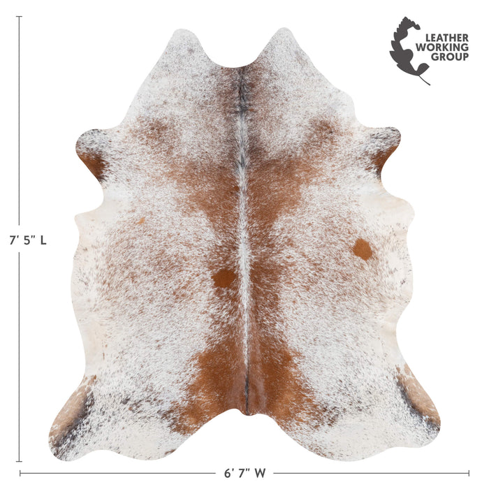 Brazilian Brown Salt and Pepper Cowhide Rug Size 7'5" L x 6'7" W 3050