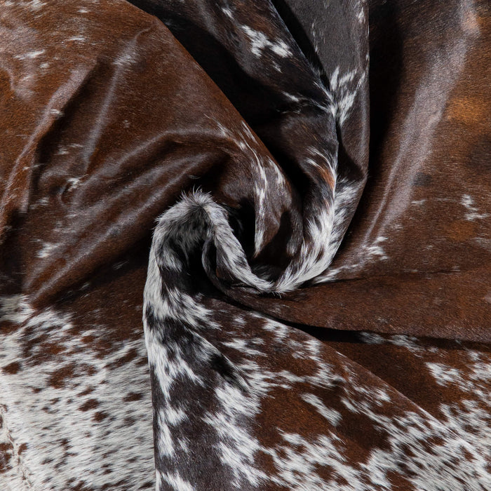 Brazilian Brown Salt and Pepper Cowhide Rug Size 7'9" L x 6'7" W 3069