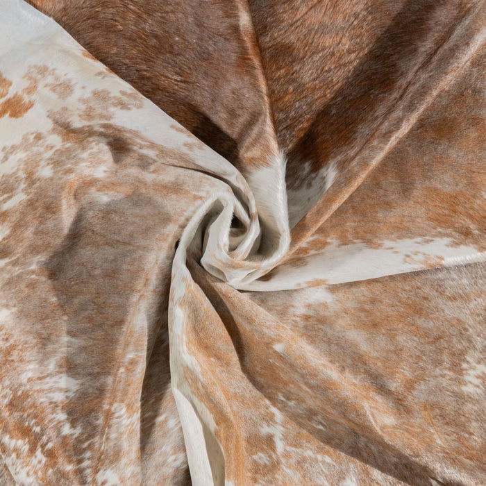 Brazilian Palomino and White Cowhide Rug Size 7'10" L x 6'9" W 3100