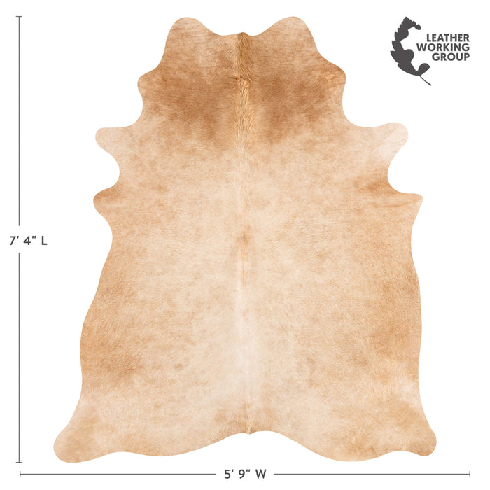 Brazilian Beige Cowhide Rug Size 7'4" L x 5'9" W 3111
