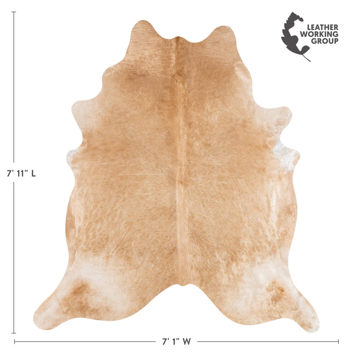 Brazilian Beige Cowhide Rug Size 7'11" L x 7'1" W 3112