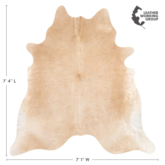 Brazilian Beige Cowhide Rug Size 7'4" L x 7'1" W 3114