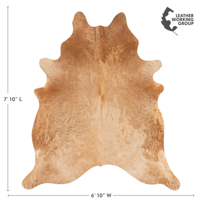 Brazilian Beige Cowhide Rug Size 7'10" L x 6'10" W 3115
