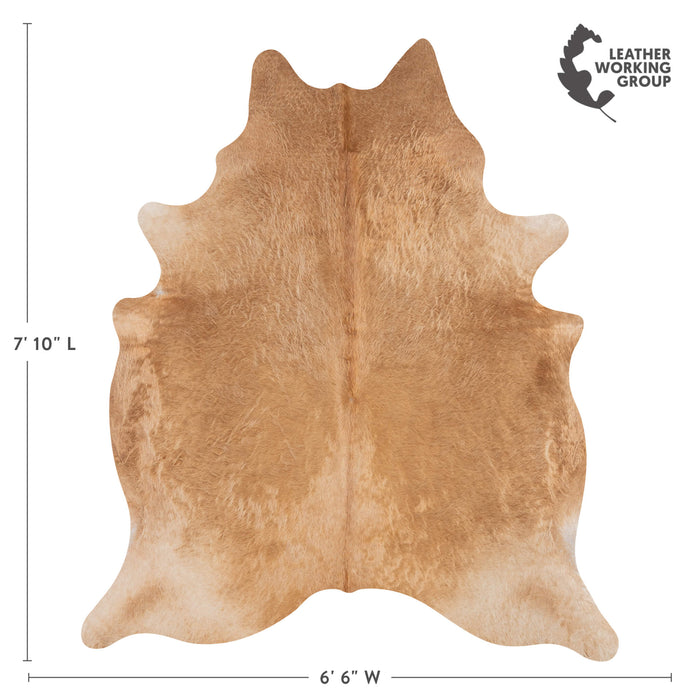Brazilian Beige Cowhide Rug Size 7'10" L x 6'6" W 3123