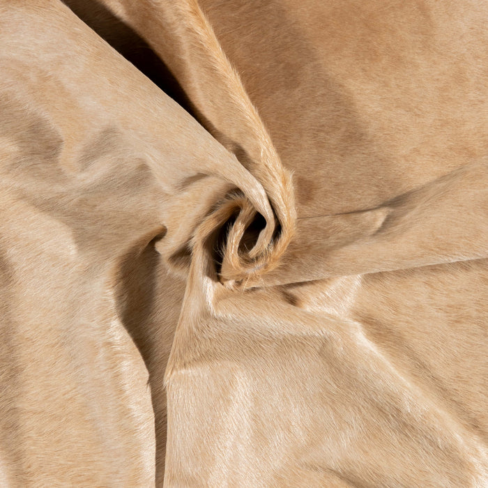 Brazilian Beige Cowhide Rug Size 7'11" L x 6'11" W 3128
