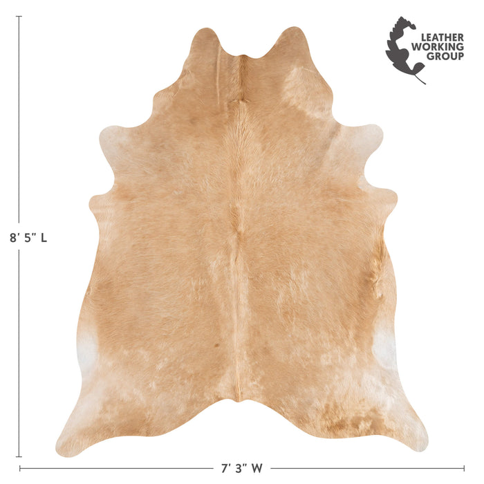 Brazilian Beige Cowhide Rug Size 8'5" L x 7'3" W 3130