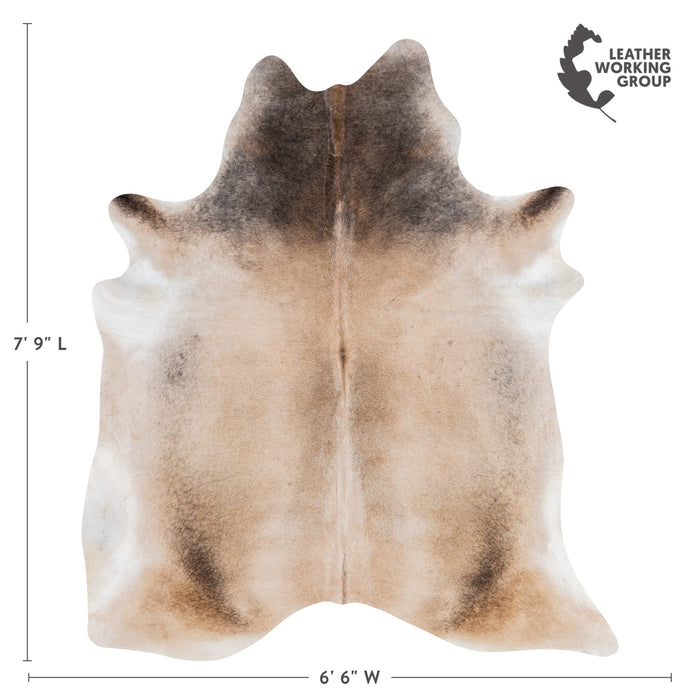 Brazilian Grey Palomino Cowhide Rug Size 7'9" L x 6'6" W 3142