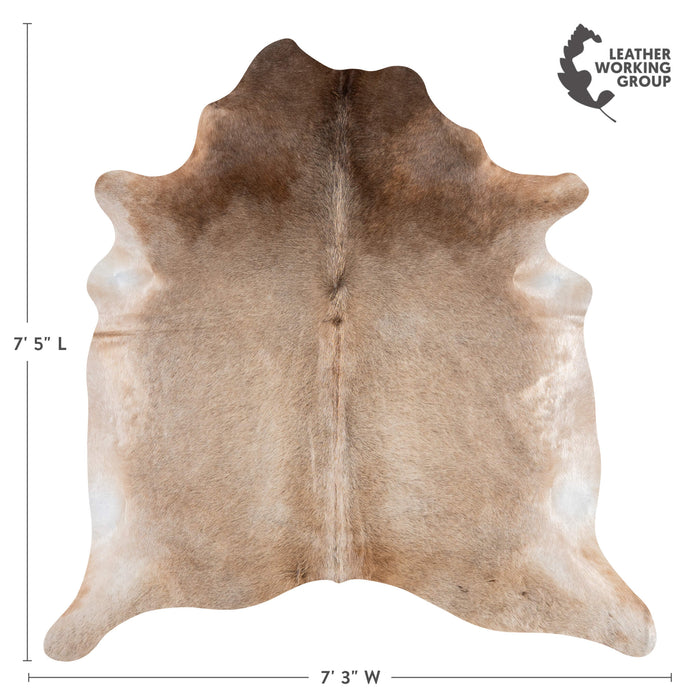 Brazilian Grey Palomino Cowhide Rug Size 7'5" L x 7'3" W 3161