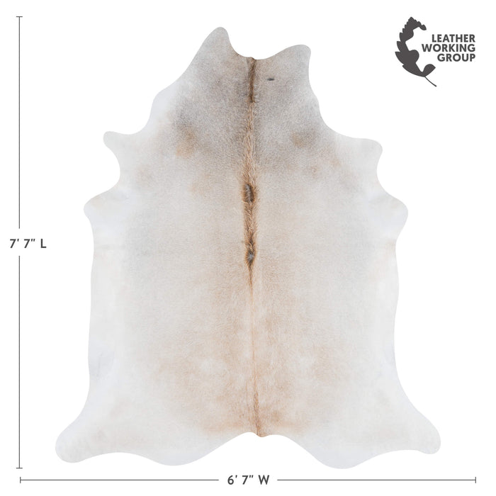 Brazilian Grey Palomino Cowhide Rug Size 7'7" L x 6'7" W 3162