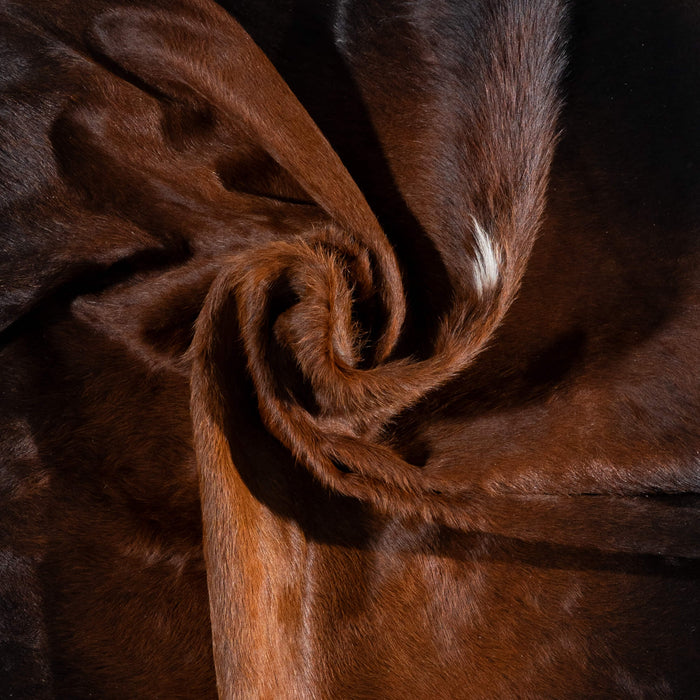 Brazilian Mahogany Cowhide Rug Size 7'4" L x 6'7" W 3197
