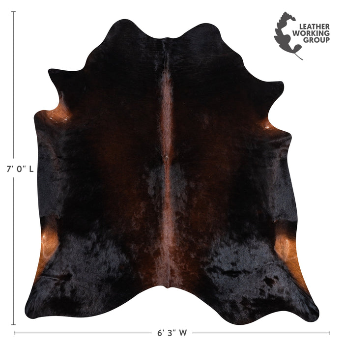 Brazilian Mahogany Cowhide Rug Size 7'0" L x 6'3" W 3200