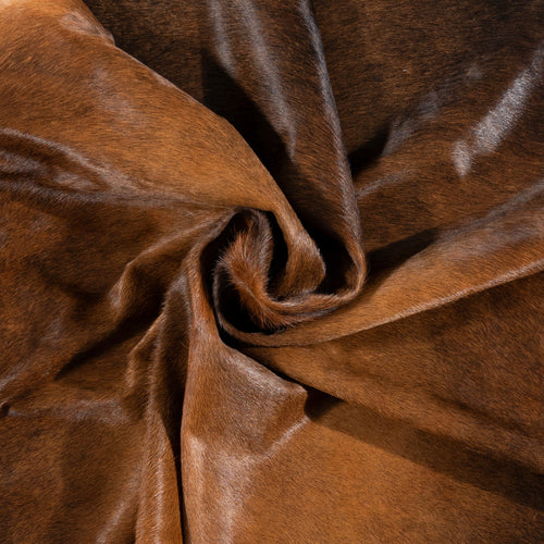 Brazilian Mahogany Cowhide Rug Size 7'2" L x 6'9" W 3206