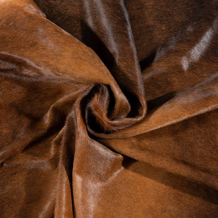 Brazilian Mahogany Cowhide Rug Size 7'2" L x 6'9" W 3206