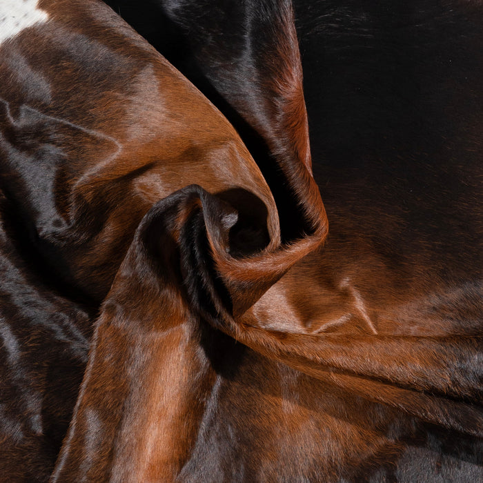 Brazilian Mahogany Cowhide Rug Size 7'7" L x 6'3" W 3207