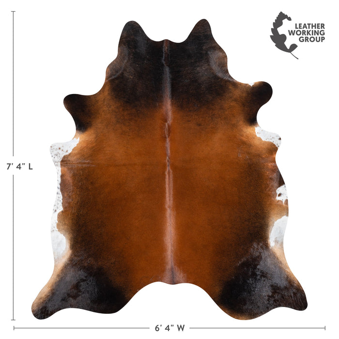 Brazilian Mahogany Cowhide Rug Size 7'4" L x 6'4" W 3211