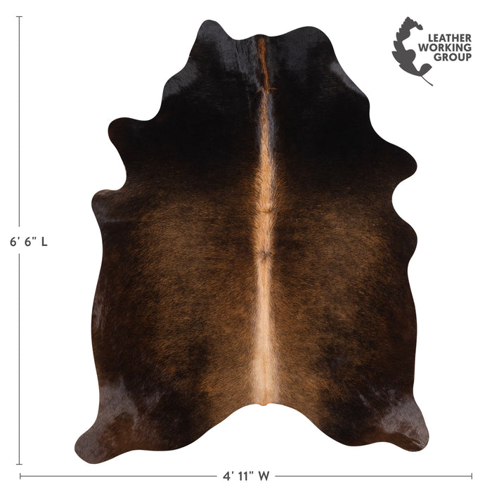 Brazilian Mahogany Cowhide Rug Size 6'6" L x 4'11" W 3212