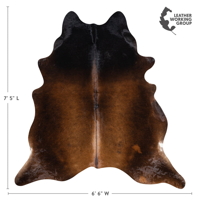 Brazilian Mahogany Cowhide Rug Size 7'5" L x 6'6" W 3220