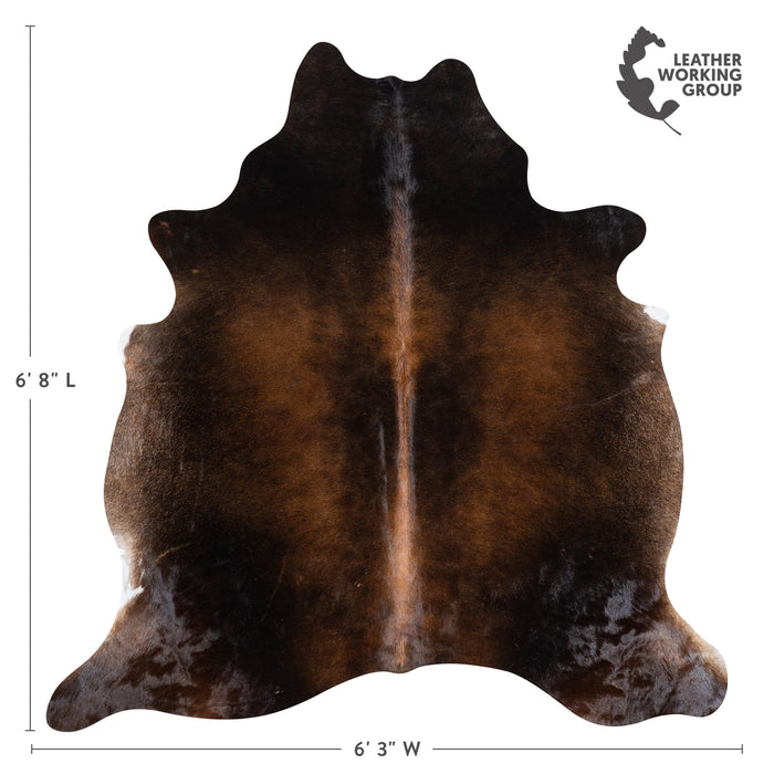 Brazilian Mahogany Cowhide Rug Size 6'8" L x 6'3" W 3223