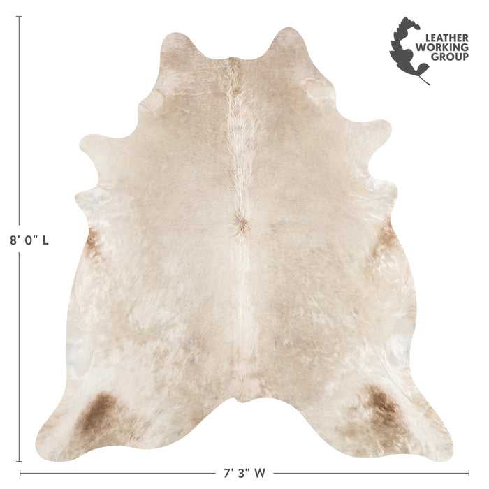 Brazilian Champagne Cowhide Rug Size 8'0" L x 7'3" W 3227