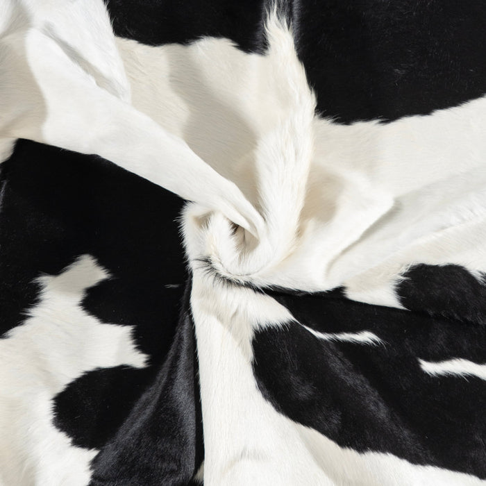 Brazilian Black and White Cowhide Rug Size 7'10" L x 7'1" W 3254