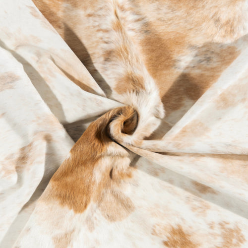 Brazilian Palomino and White Cowhide Rug Size 6'9" L x 5'11" W 3257
