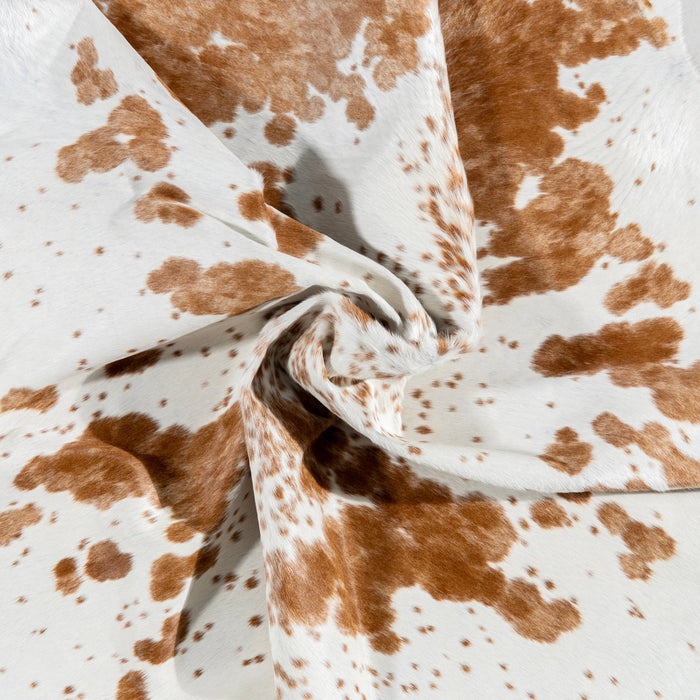 Brazilian Palomino and White Cowhide Rug Size 7'11" L x 7'5" W 3261