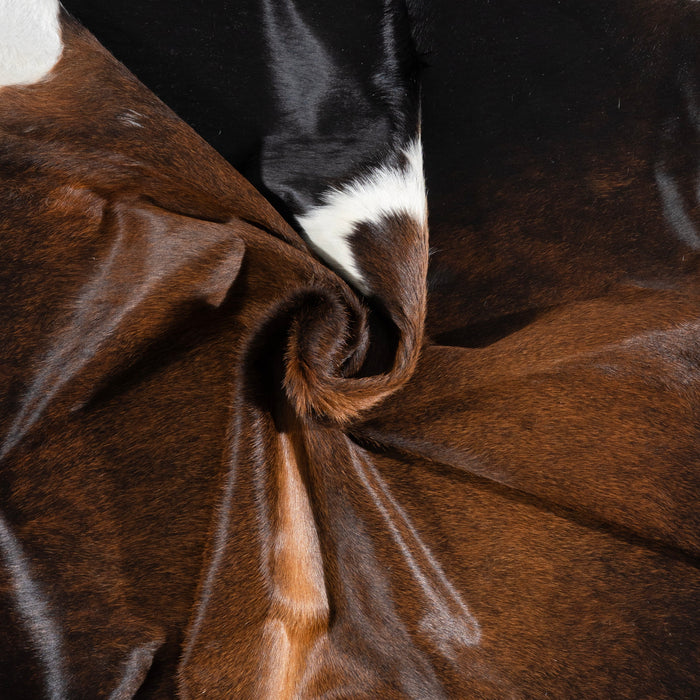 Brazilian Mahogany Cowhide Rug Size 8'9" L x 7'9" W 3266