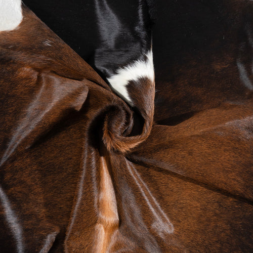 Brazilian Mahogany Cowhide Rug Size 8'9" L x 7'9" W 3266