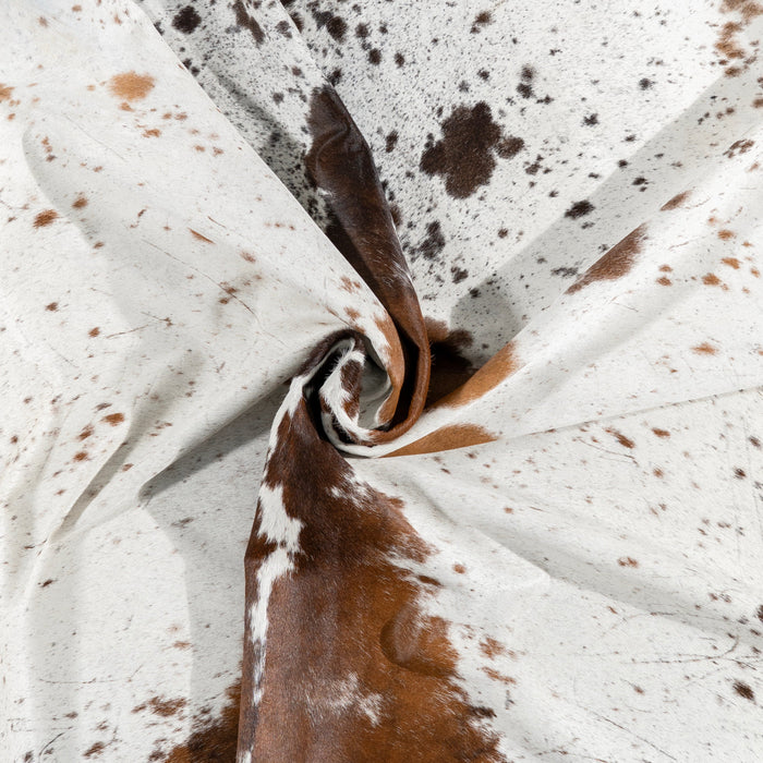 Brazilian Chocolate and White Cowhide Rug Size 8'4" L x 7'11" W 3267