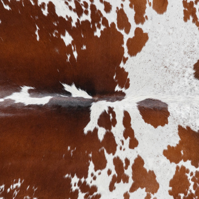 Brazilian Chocolate and White Cowhide Rug Size 7'2" L x 6'0" W 3272