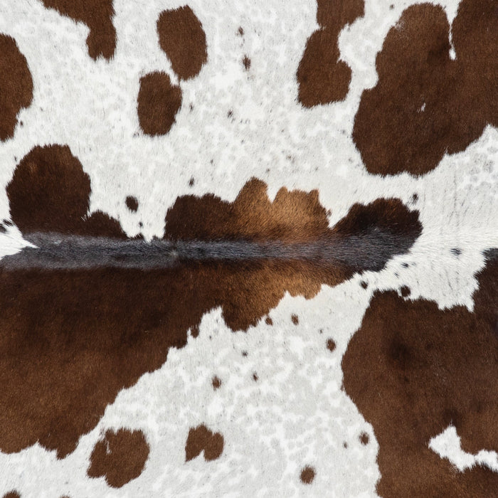 Brazilian Chocolate and White Cowhide Rug Size 7'2" L x 6'0" W 3280
