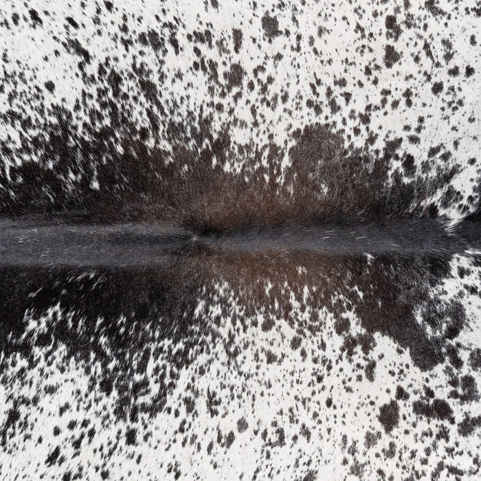 Brazilian Black Salt and Pepper Cowhide Rug Size 7'3" L x 6'7" W 3304