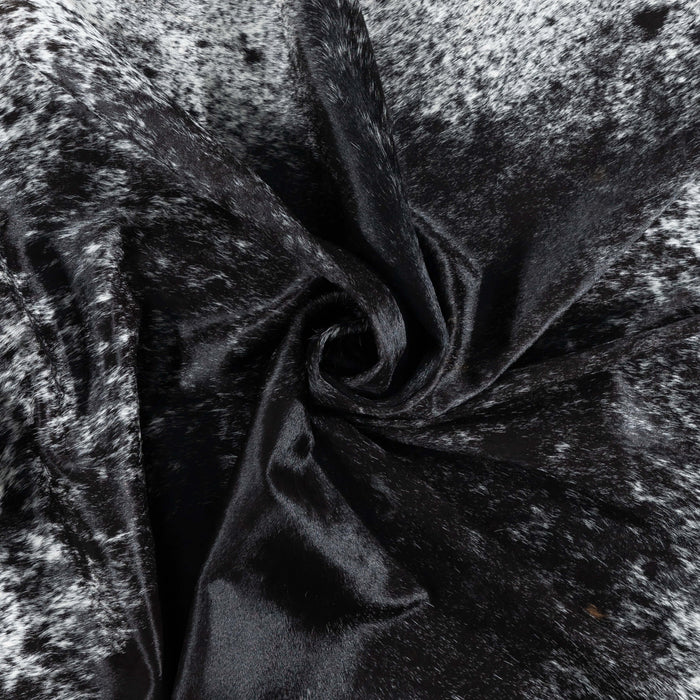 Brazilian Black Salt and Pepper Cowhide Rug Size 8'2" L x 7'5" W 3324