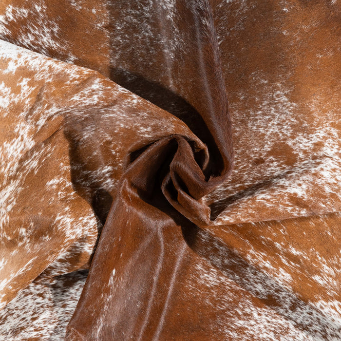 Brazilian Brown Salt and Pepper Cowhide Rug Size 7'8" L x 6'8" W 3332