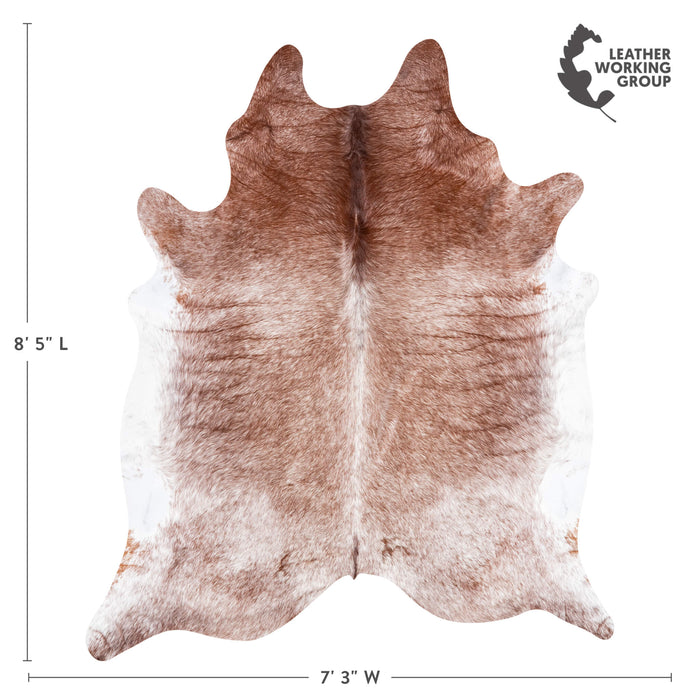Brazilian Brown Salt and Pepper Cowhide Rug Size 8'5" L x 7'3" W 3359