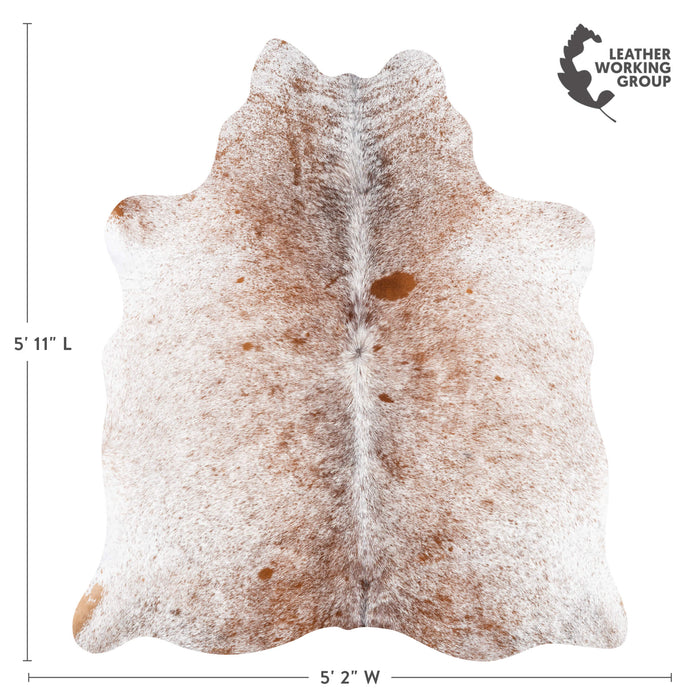Brazilian Brown Salt and Pepper Cowhide Rug Size 5'11" L x 5'2" W 3388