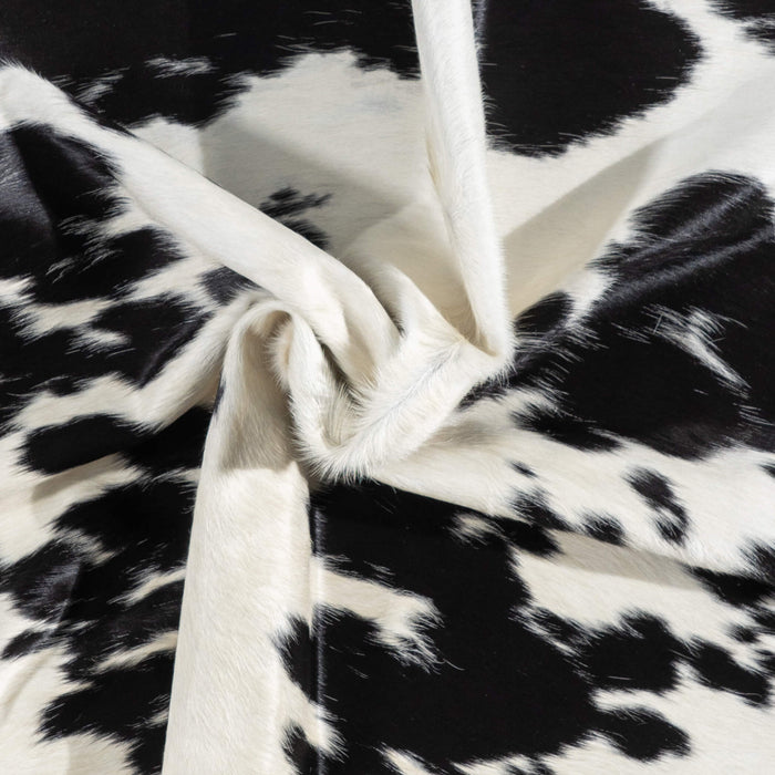 Brazilian Black and White Cowhide Rug Size 6'4" L x 5'6" W 3398