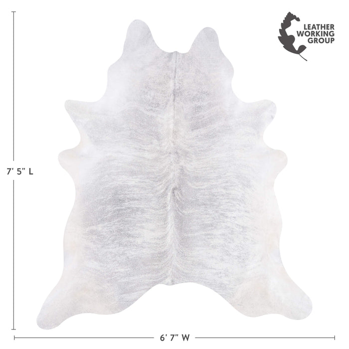 Brazilian Light Grey Brindle Cowhide Rug Size 7'5" L x 6'7" W 3404