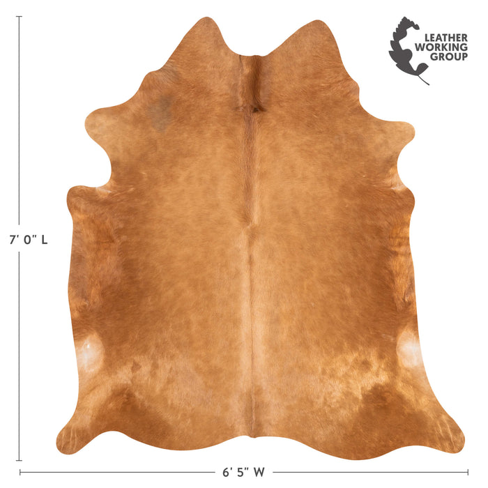 Brazilian Brown Cowhide Rug Size 7'0" L x 6'5" W 3427