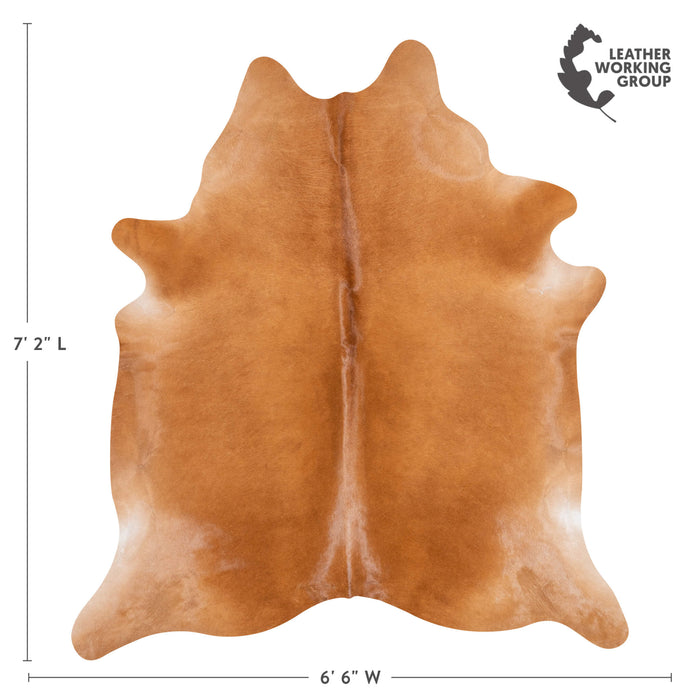 Brazilian Brown Cowhide Rug Size 7'2" L x 6'6" W 3433