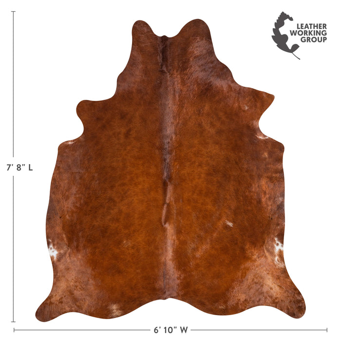 Brazilian Brown Cowhide Rug Size 7'8" L x 6'10" W 3434