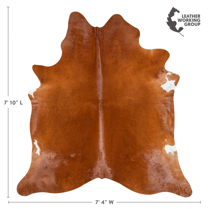 Brazilian Brown Cowhide Rug Size 7'10" L x 7'4" W 3435