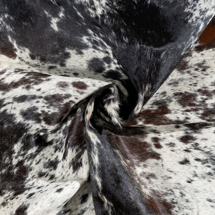 Brazilian Black Salt and Pepper Cowhide Rug Size 6'8" L x 6'7" W 3448
