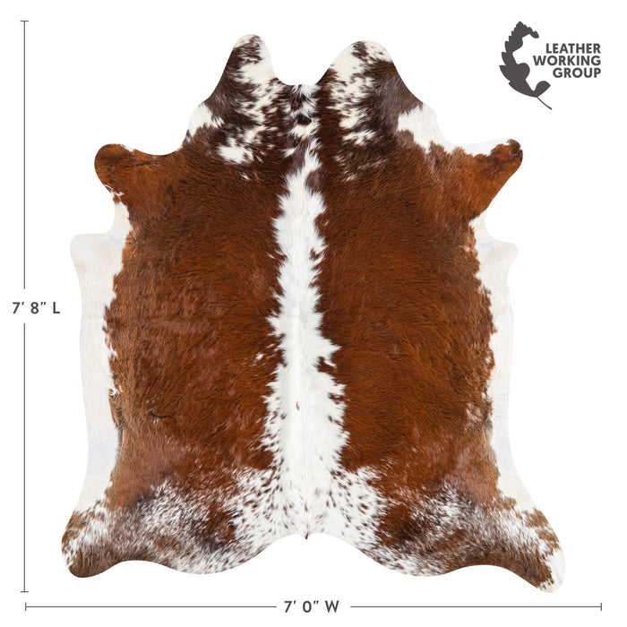 Brazilian Hereford Cowhide Rug Size 7'8" L x 7'0" W 3463