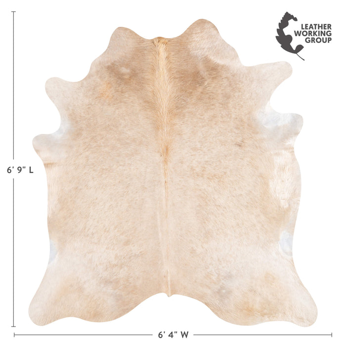 Brazilian Champagne Cowhide Rug Size 6'9" L x 6'4" W 3465