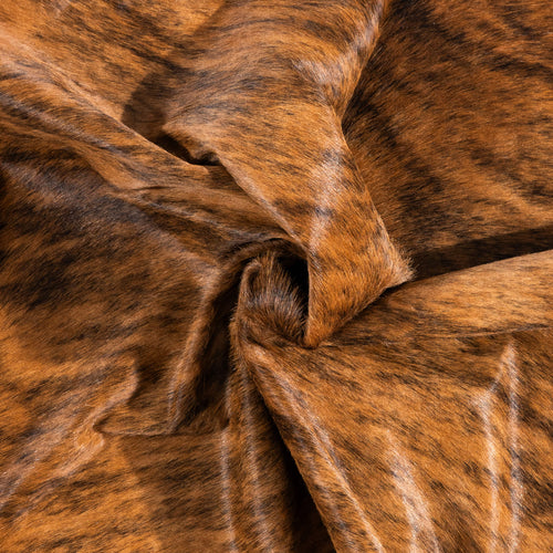 Brazilian Brindle Cowhide Rug Size 7'9" L x 6'11" W 3474
