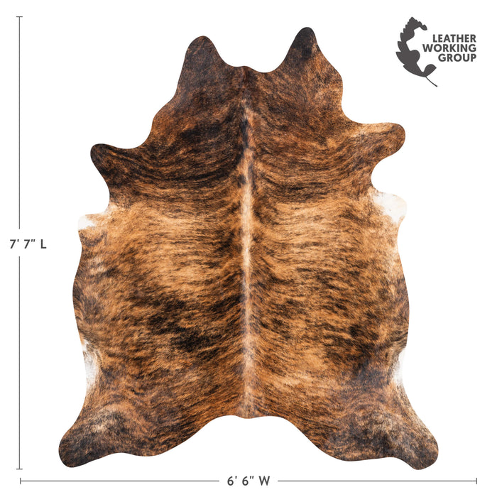 Brazilian Brindle Cowhide Rug Size 7'7" L x 6'6" W 3480