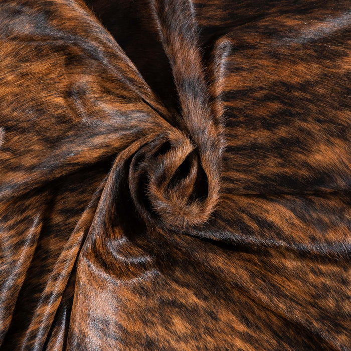 Brazilian Brindle Cowhide Rug Size 7'4" L x 6'4" W 3485
