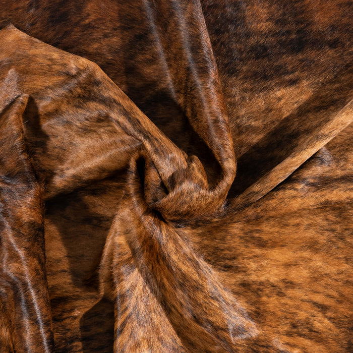 Brazilian Brindle Cowhide Rug Size 7'4" L x 7'1" W 3486