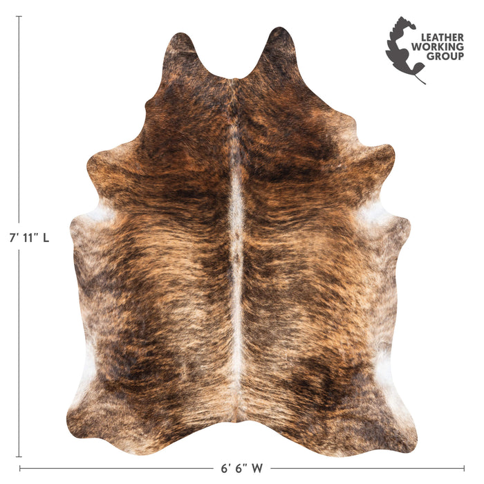 Brazilian Brindle Cowhide Rug Size 7'11" L x 6'6" W 3491